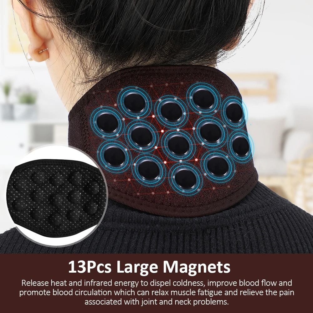 Self Heating Tourmaline Neck Support Brace Belt Infrared Magnet Therapy