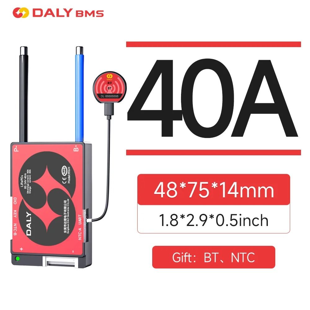 Daly Smart Lifepo4 BMS 4S 8S 16S 24S 12V 24V 48V 72V Li ion Battery Management System