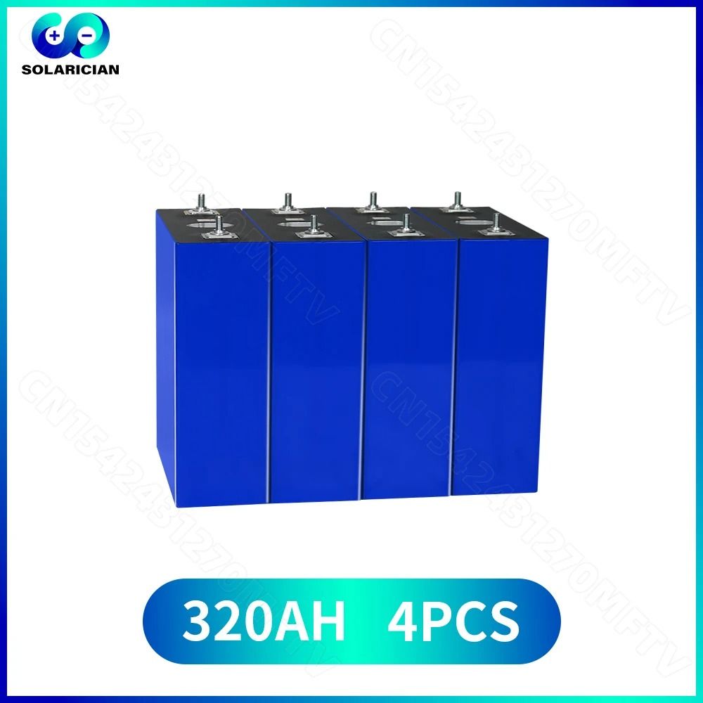 Grade A 320Ah LiFePO4 3.2V Rechargeable Battery Cell for RV Solar Golf Cart and DIY Energy Storage