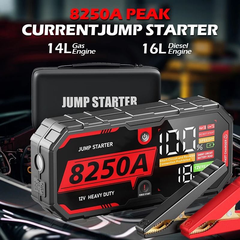 8250A 12V Car Battery Jump Starter 32000mAh Portable Booster Power Bank