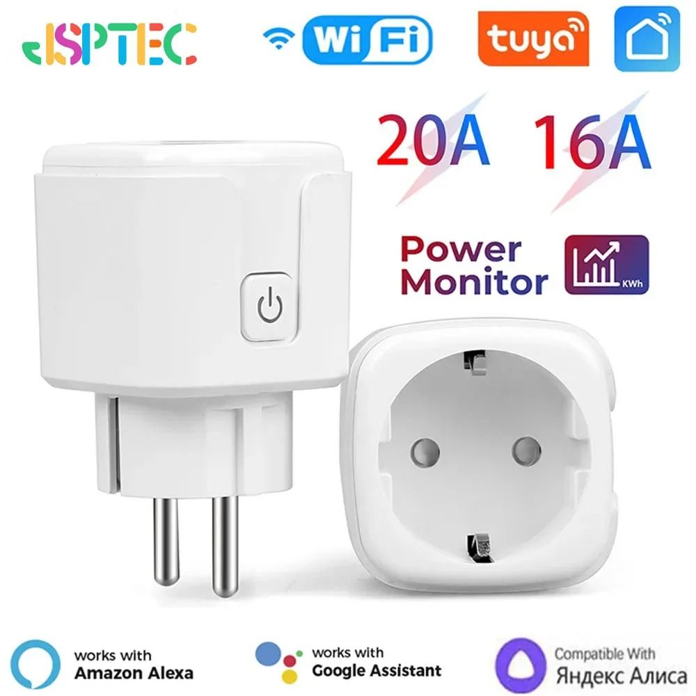 Tuya Smart Socket EU 16A/20A Wifi Smart Plug with Power Monitoring