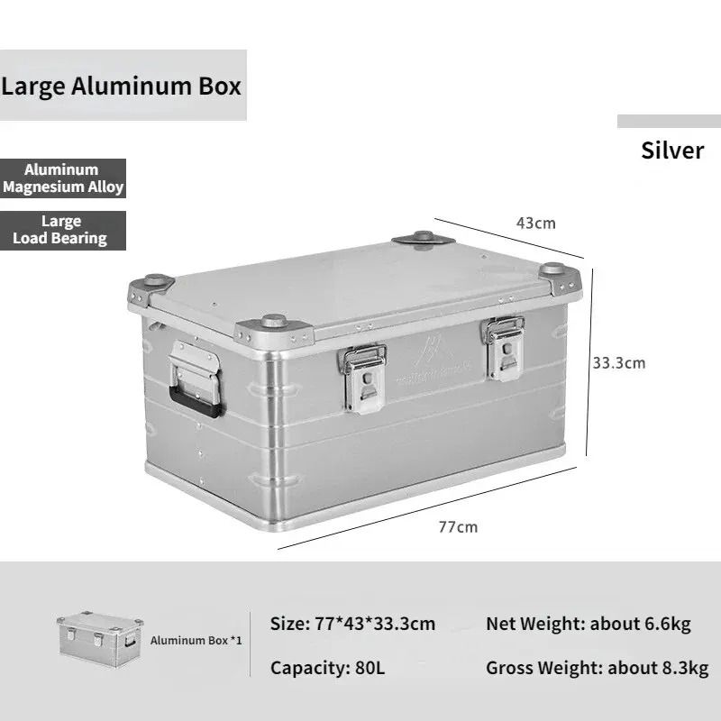 MOUNTAINHIKER Aluminum Alloy Outdoor Storage Box 30 to 80L
