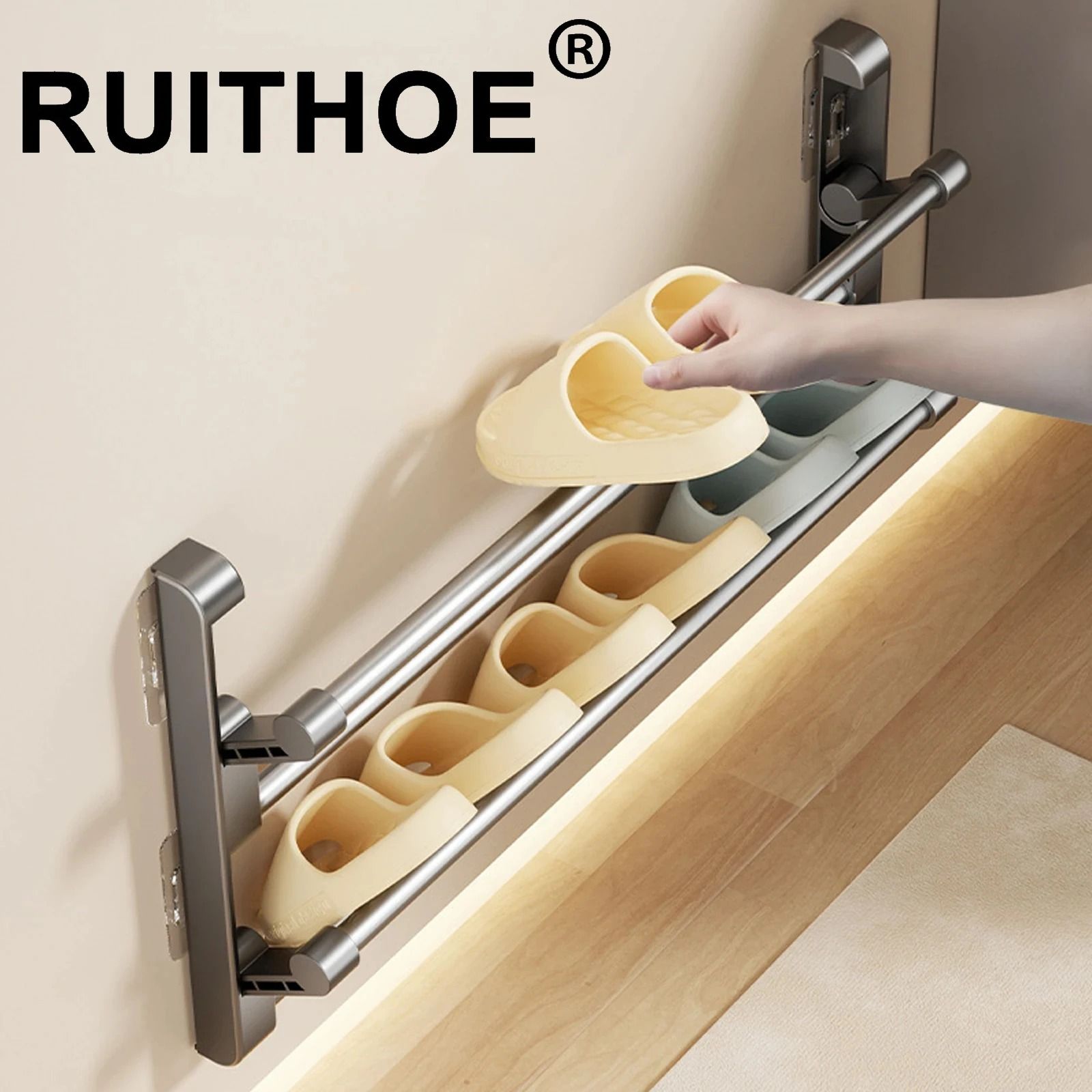 Slipper Rack Design Simple Wall Mounted Shoe Slipper Rack Organizer | Inspire Uplift