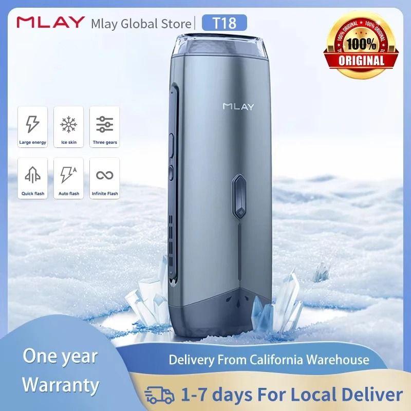 Mlay T18 ICE Cooling IPL Hair Removal Device for Painless Permanent Hair Reduction at Home