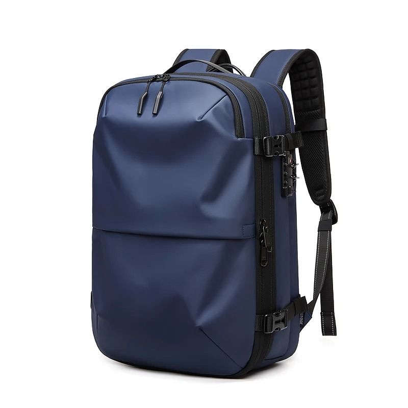 Men Travel Laptop Backpack with Vacuum Compression and Expandable Storage