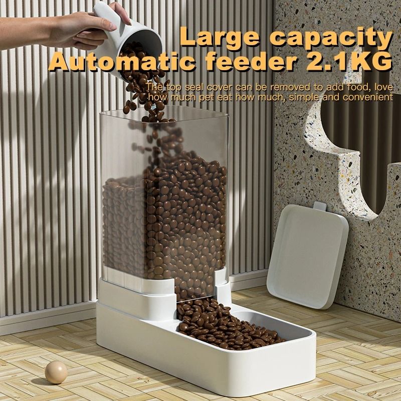 Large Capacity Automatic Cat Feeder and Water Dispenser Gravity Food Storage Container for Cats and Dogs