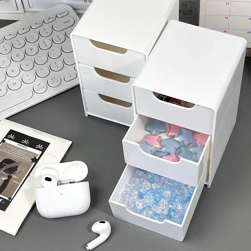 Three Tier Desk Organizer with Drawers for Office Supplies Jewelry and Cosmetics Storage