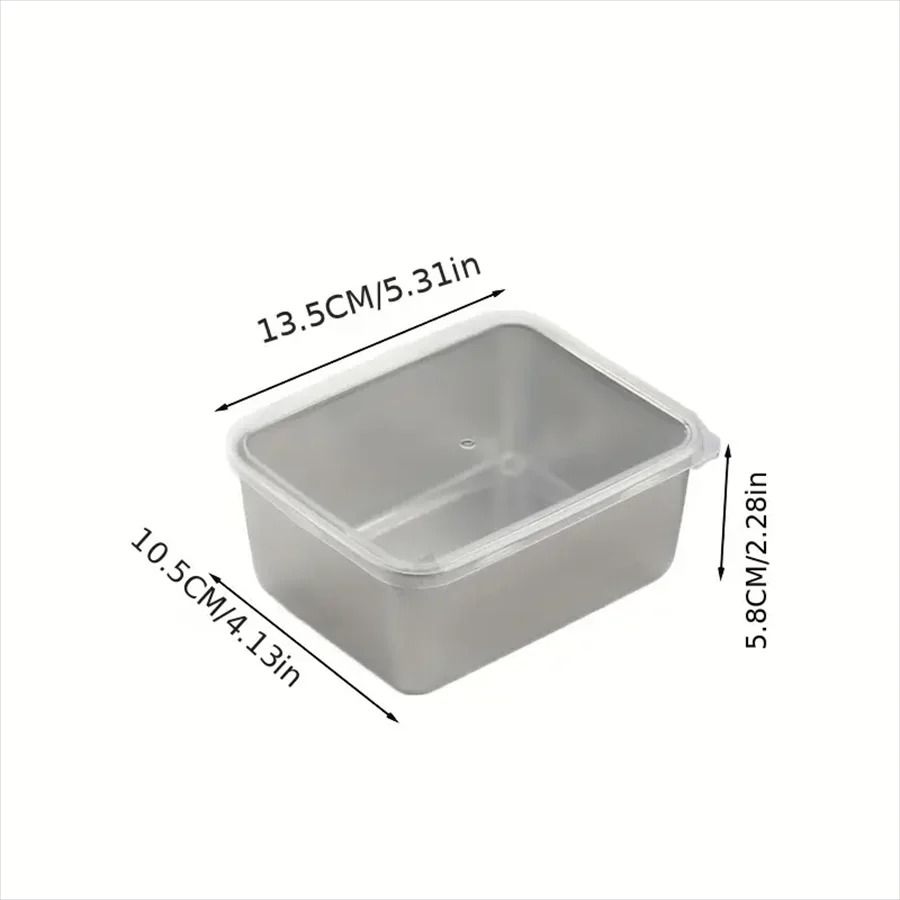 Stainless Steel Fresh Keeping Box with Sealed Lid Thickened Small Lunch Box Camping Food Storage Box