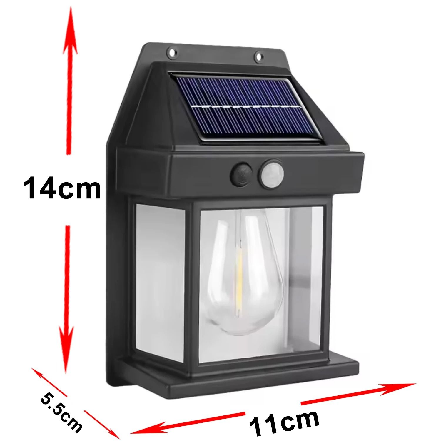 Outdoor Solar Wall Lamp Waterproof Tungsten Filament Garden Wall Light