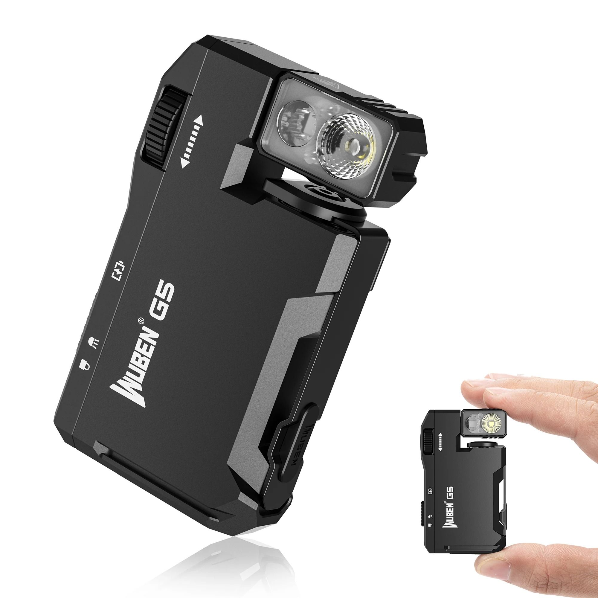 WUBEN G5 Rechargeable EDC Flashlight 400 Lumens Dual Light Sources Mini Portable Pocket Flashlight