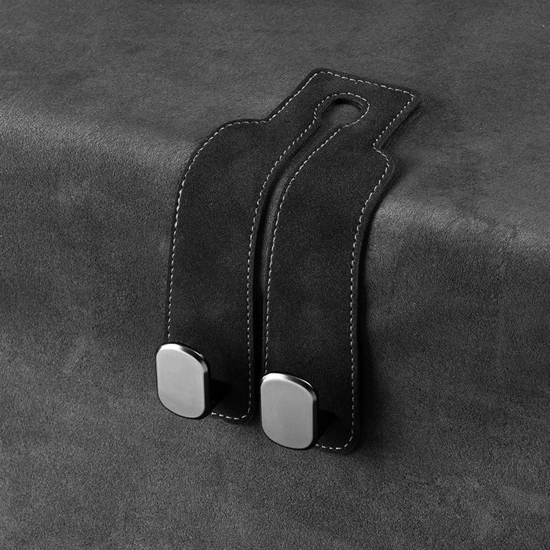 Car Seat Back Double Hook Suede Rear Storage Organizer