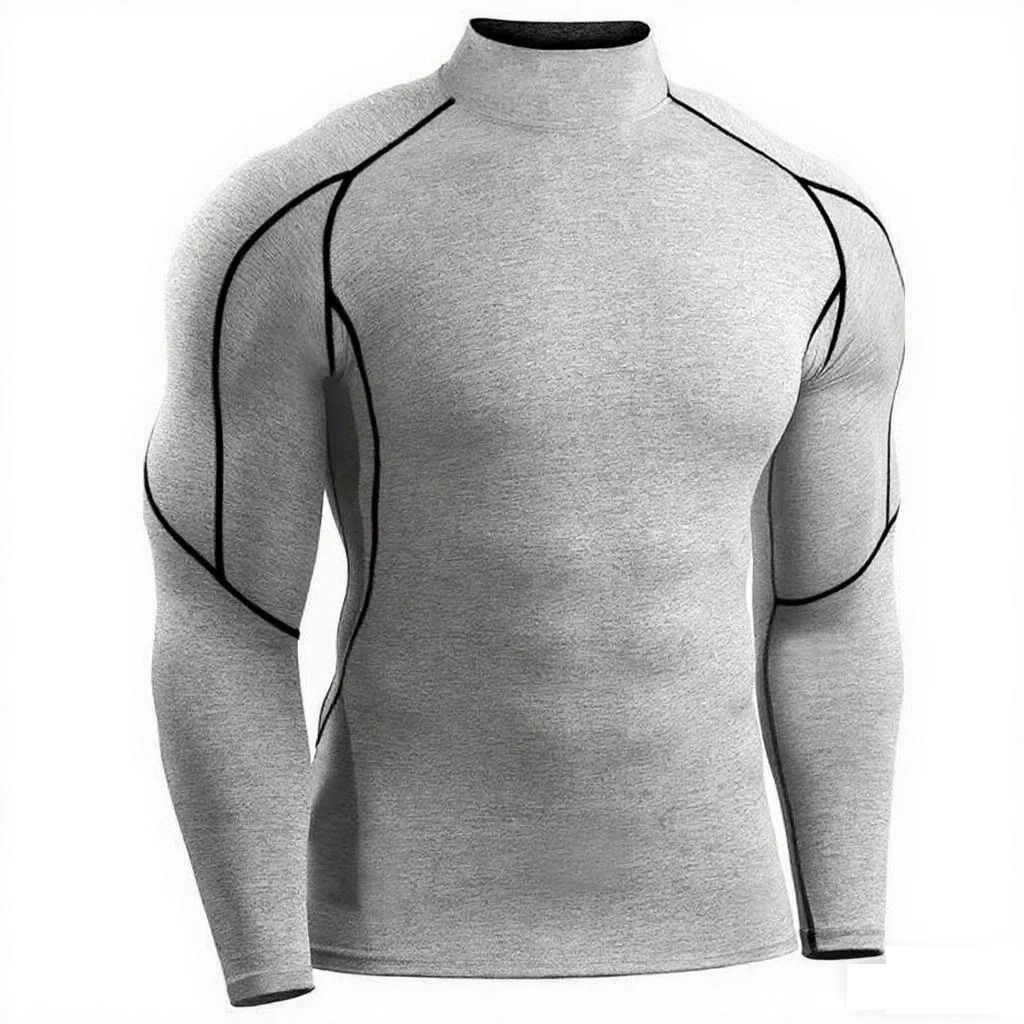 Men Long Sleeve Compression Running T Shirt Gym Fitness Training Top