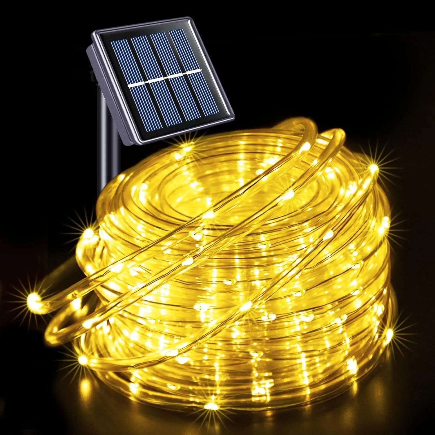LED Solar Strip Rope Tube Fairy Light Outdoor Garden Garland