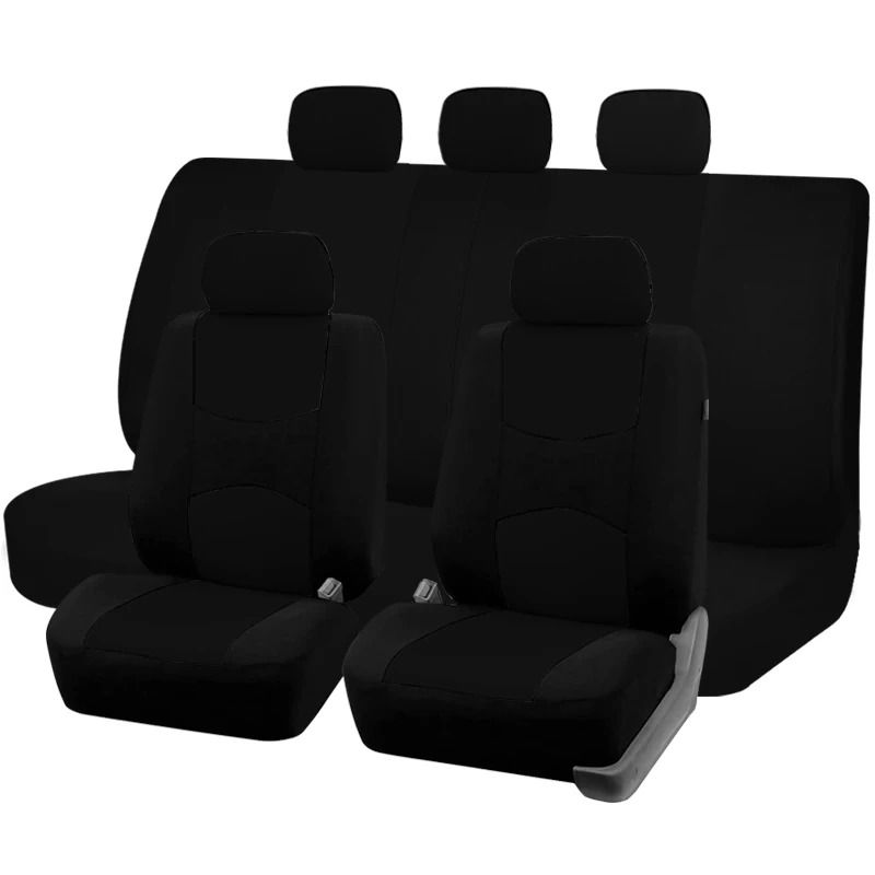 Plain Fabric Bicolor Universal Car Seat Cover Set