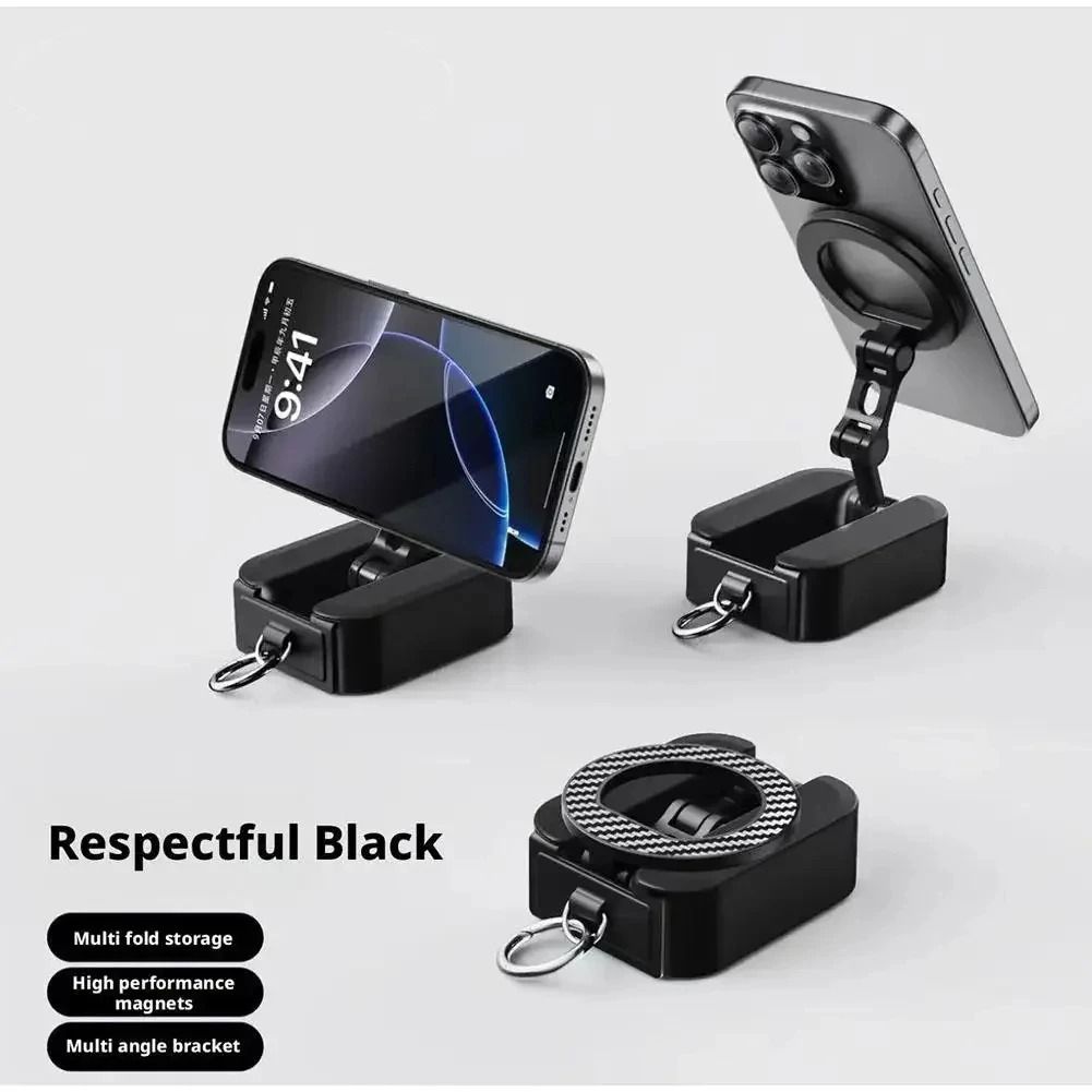 Magnetic Portable Phone Stand Mount Foldable Travel Holder for Desk and Airplane
