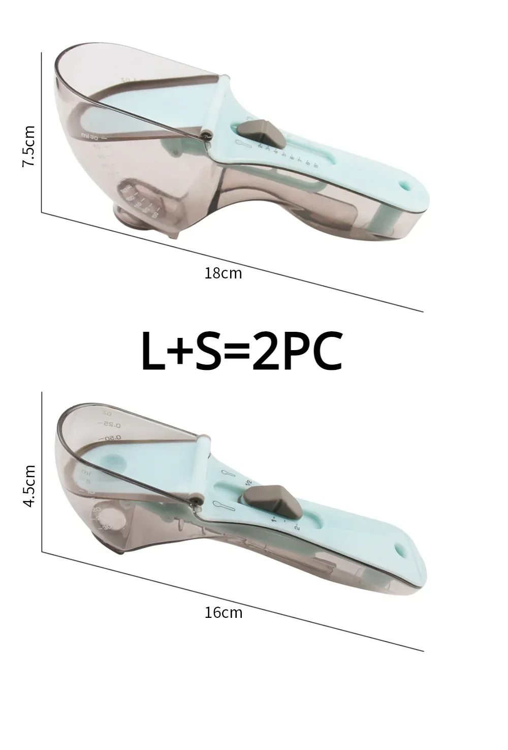 Adjustable Plastic Measuring Spoon and Cup Set for Precise Kitchen Measuring