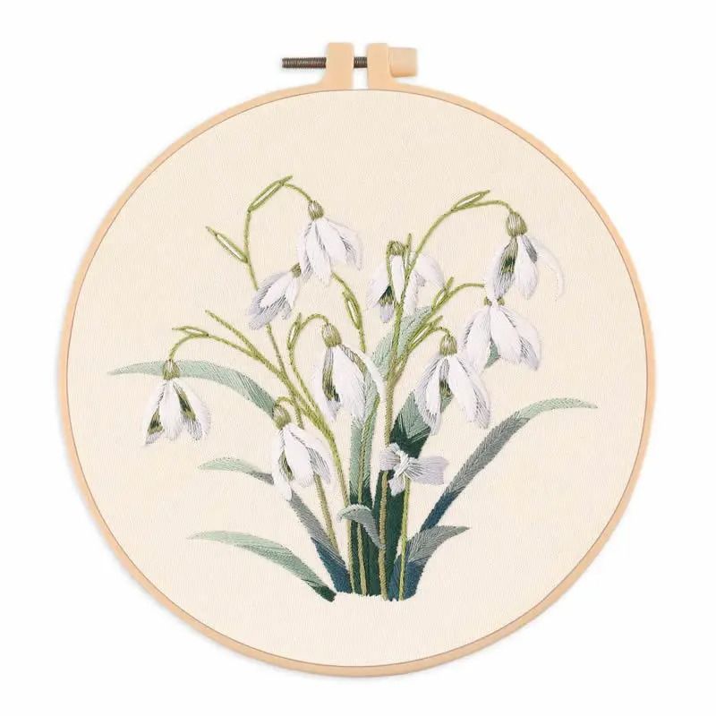 Embroidery Kit for Beginners Fabric Cross Stitch Kits for Adults DIY Embroidery Starter Kit with Flower Patterns