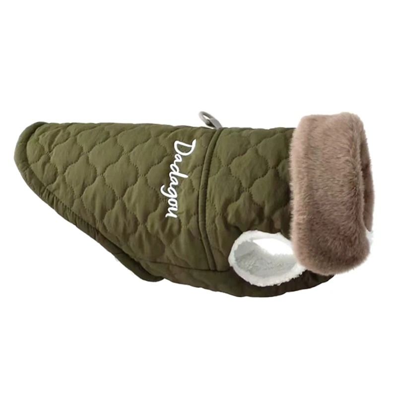 Waterproof Fur Collar Dog Jacket Winter Warm Fleece Pet Vest