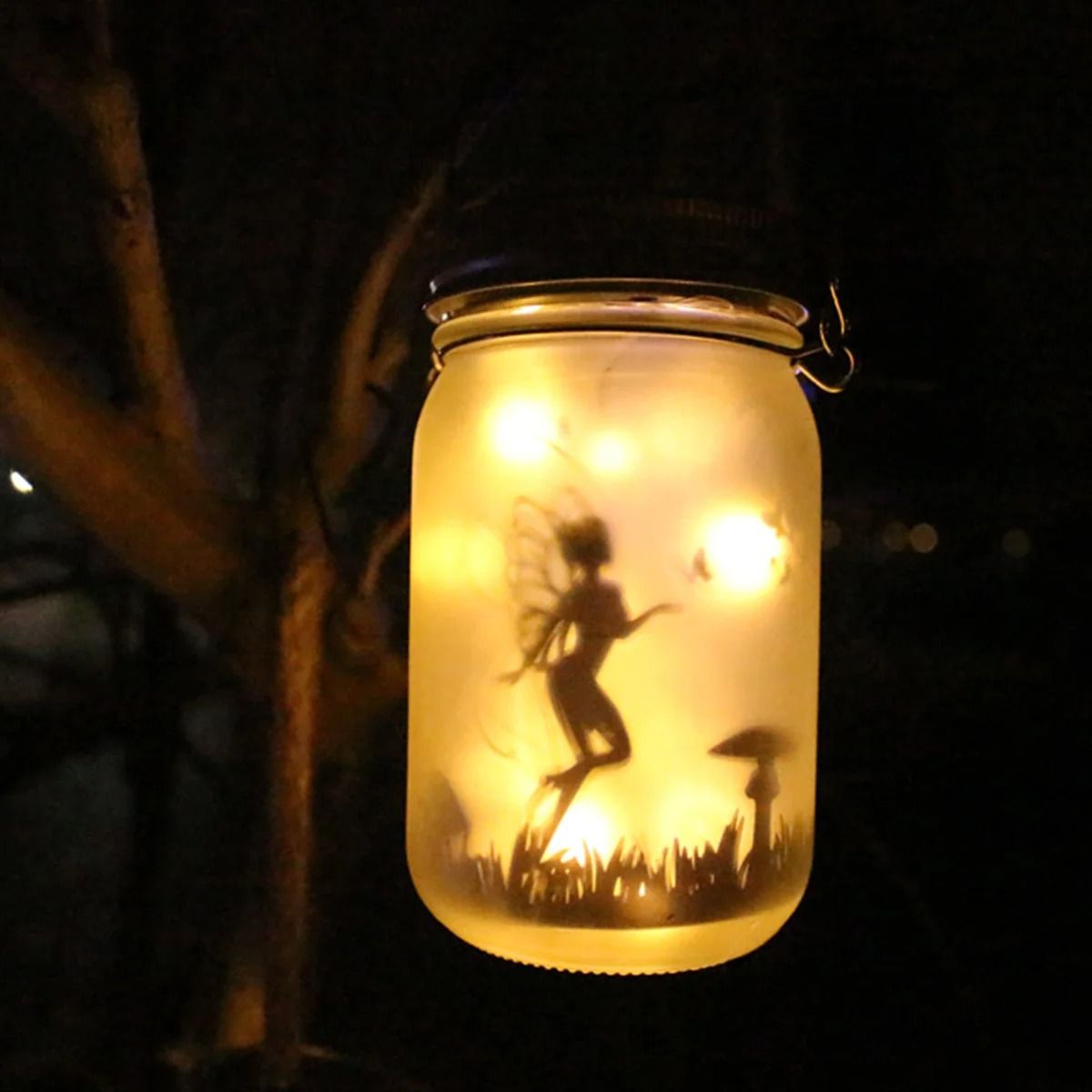 Solar Lantern Fairy Light Outdoor Garden Hanging Lamp Waterproof LED Decoration