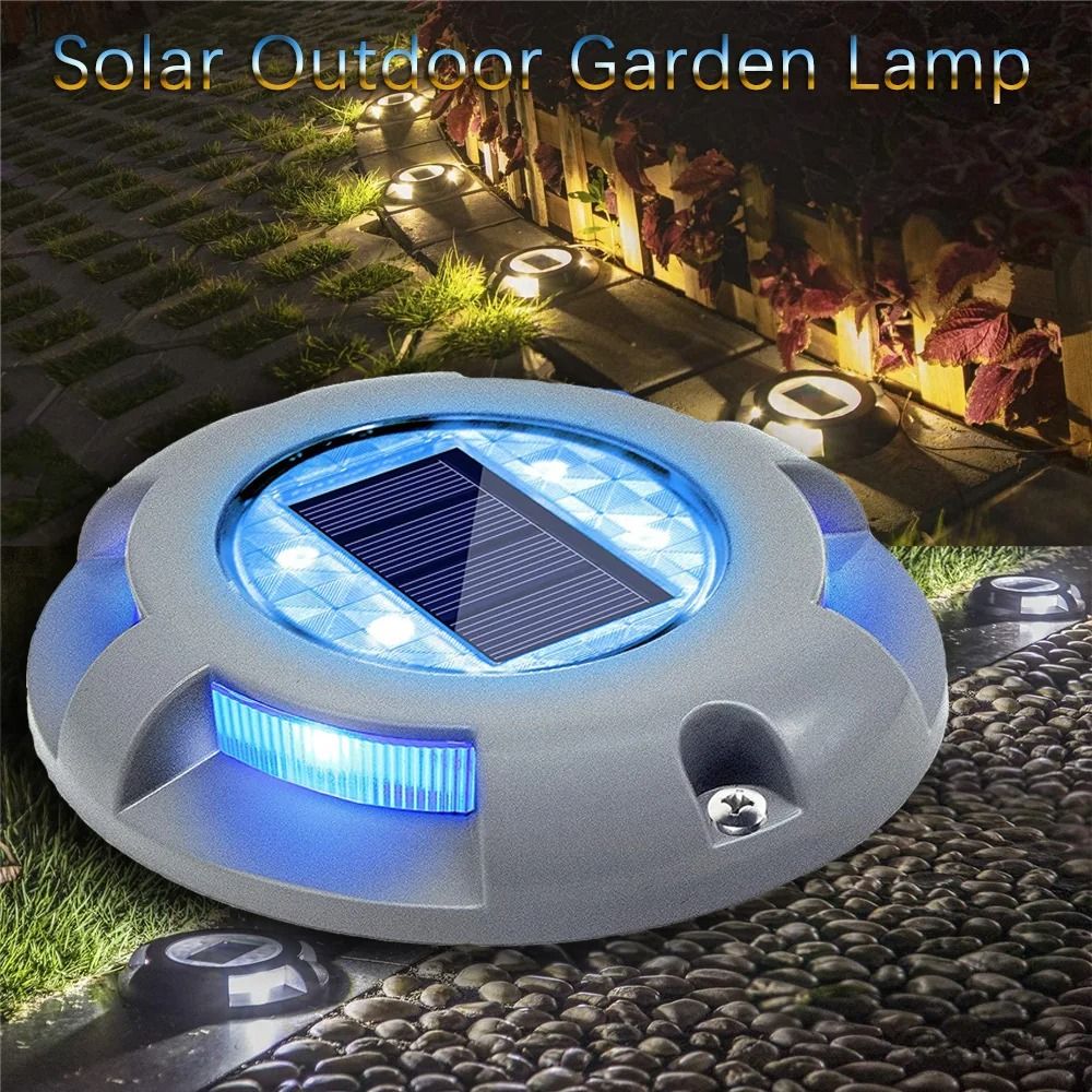 Outdoor LED Solar Stair Deck Light Waterproof Ground Pathway Marker