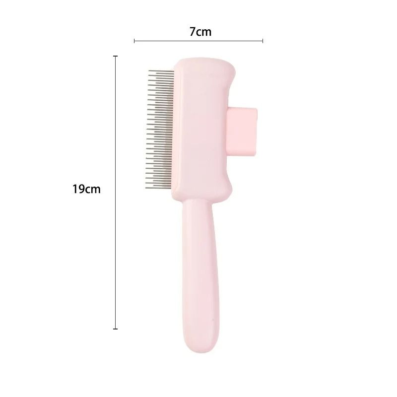 Pet Comb Detangling Brush with Self Cleaning Design for Cats and Dogs