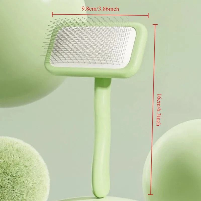 Dog and Cat Grooming Brush Stainless Steel Pet Hair Remover with Comfort Handle