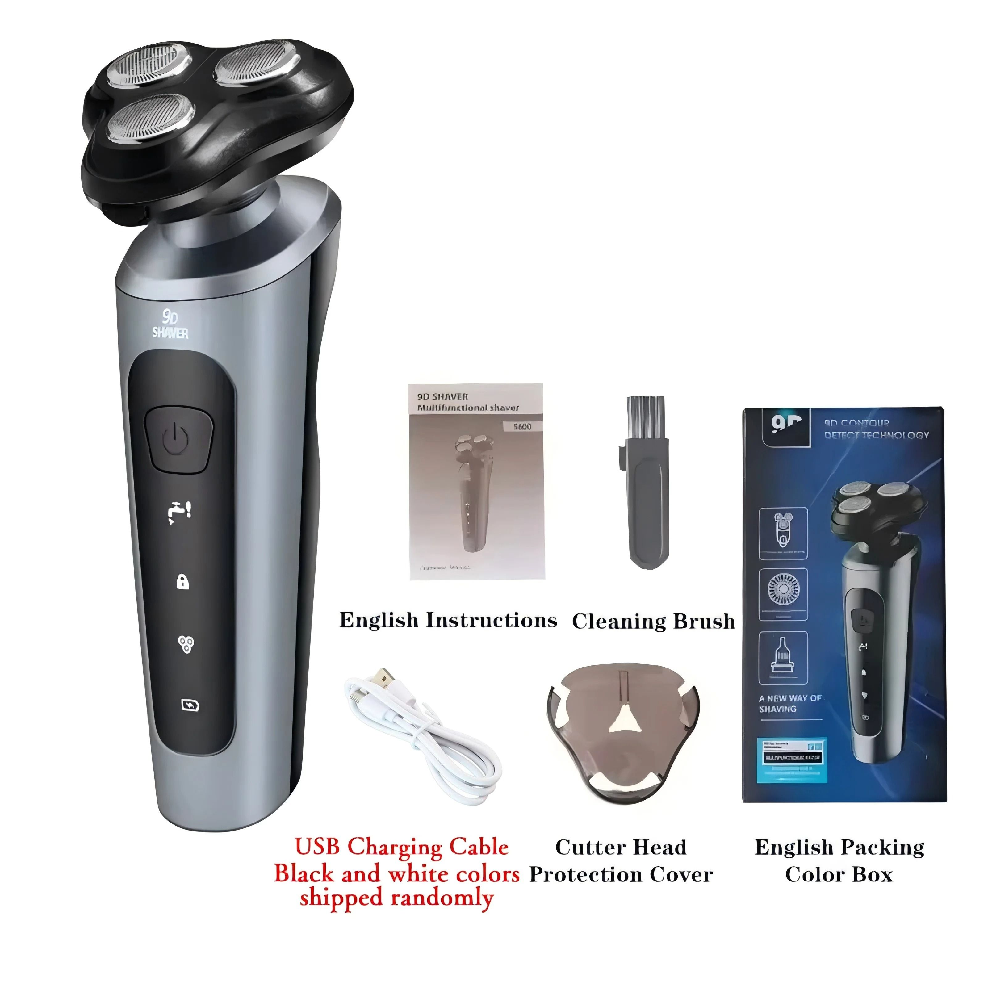 9D Electric Shaver Rechargeable USB High Power Beard Razor