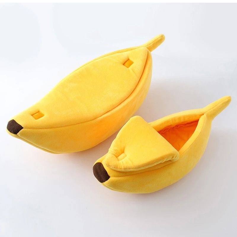 Banana Cat Bed House Cozy Pet Mat Warm Portable Cat and Dog Cushion Bed