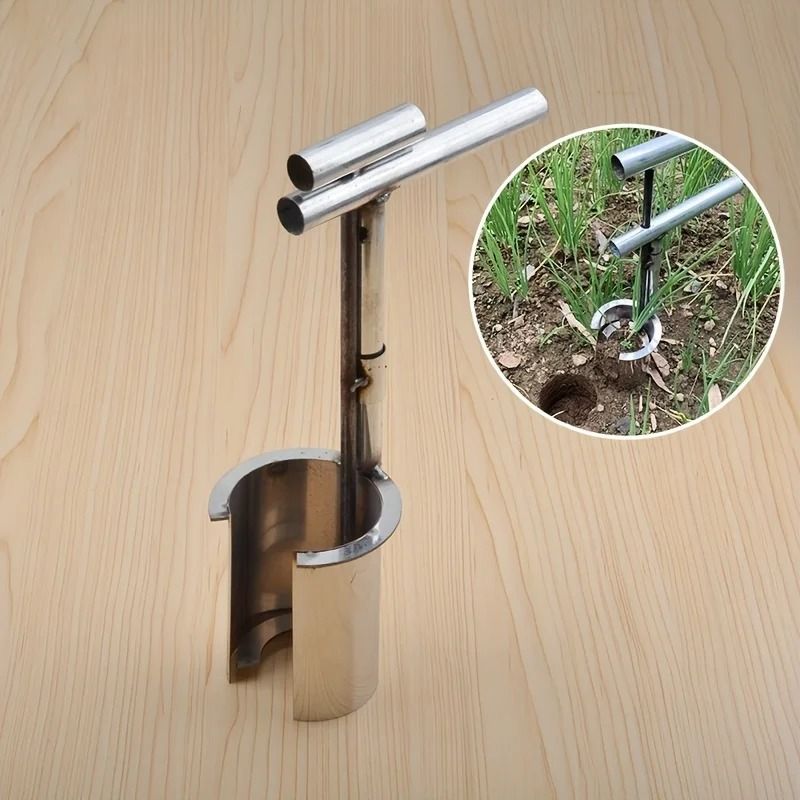 Stainless Steel Handheld Garden Transplanter for Seedlings and Small Plants