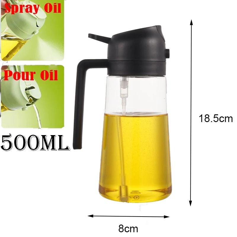 2 in 1 Olive Oil Spray and Pour Dispenser Bottle for Cooking Grilling Baking and Air Frying