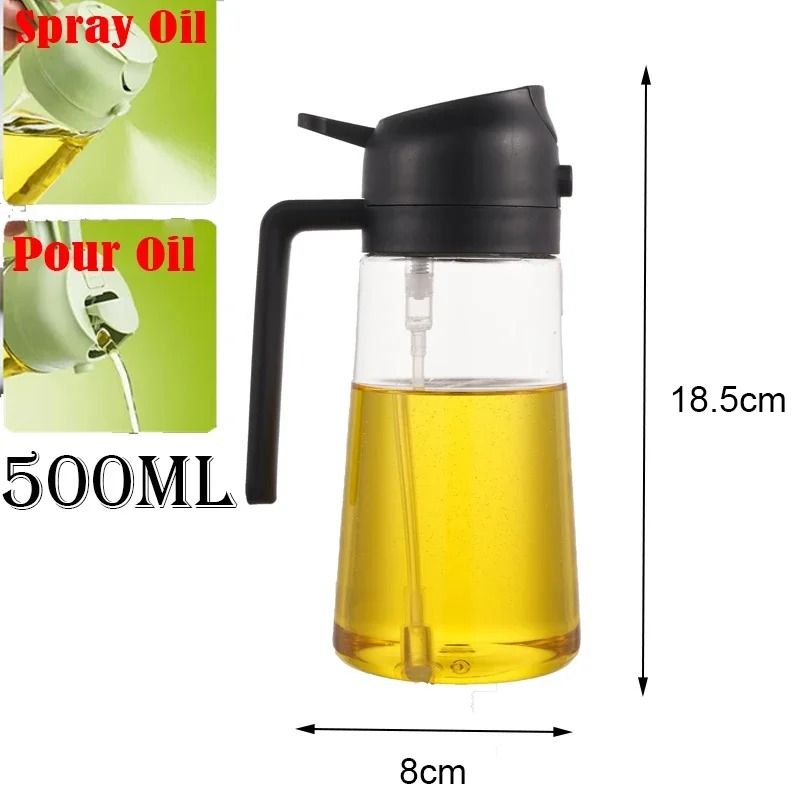 2 in 1 Oil Spray and Pour Dispenser Bottle for Cooking Baking and Air Frying