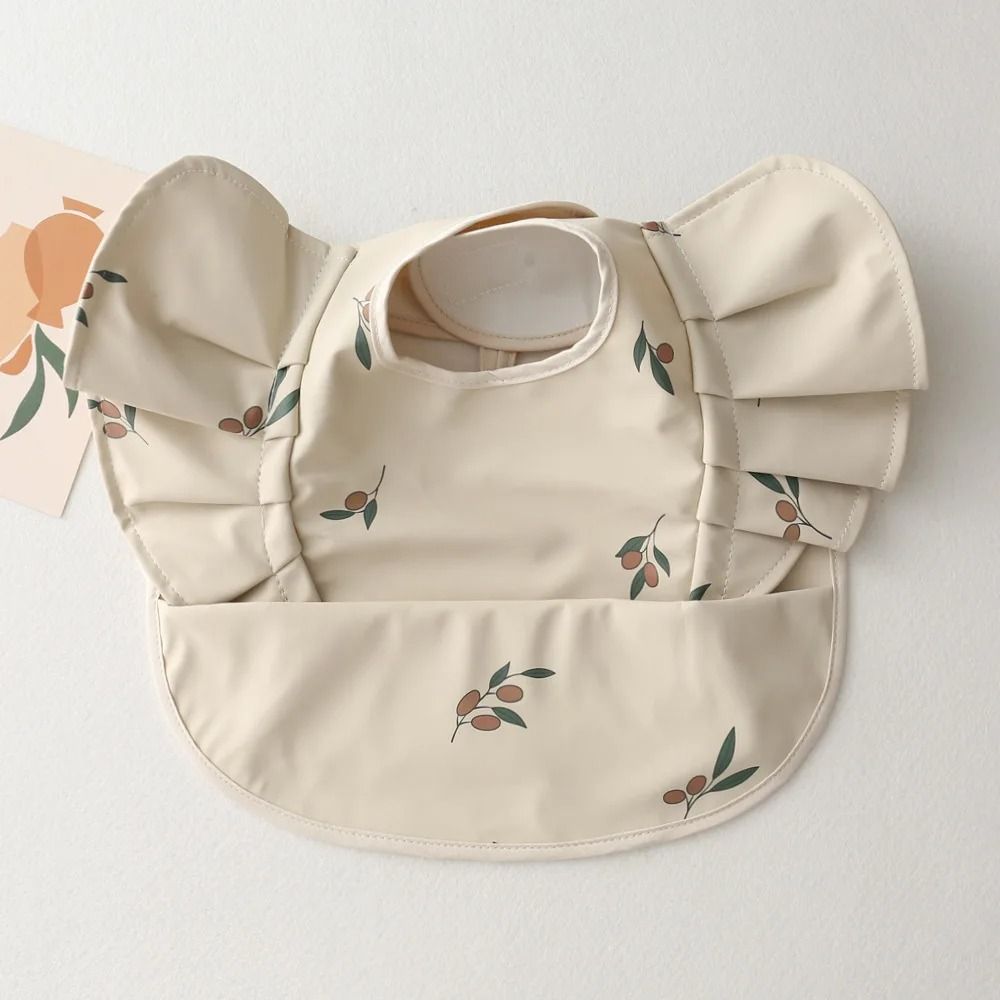 INS Nordic Style Baby Bibs Waterproof Short Sleeve with Pocket Feeding Bib