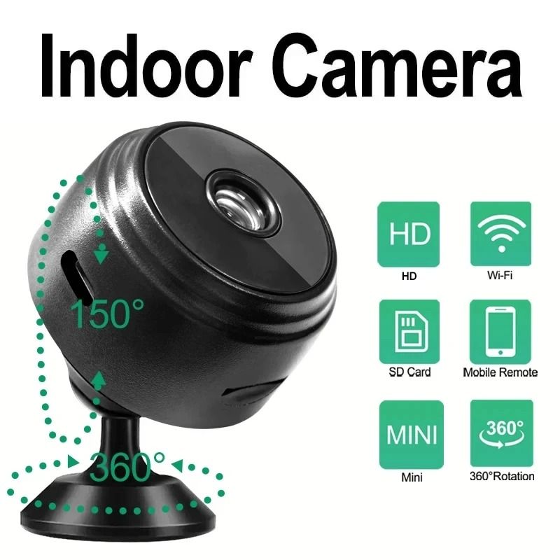 Mini Wi-Fi Smart Security Camera 1080P Night Vision for Home Surveillance