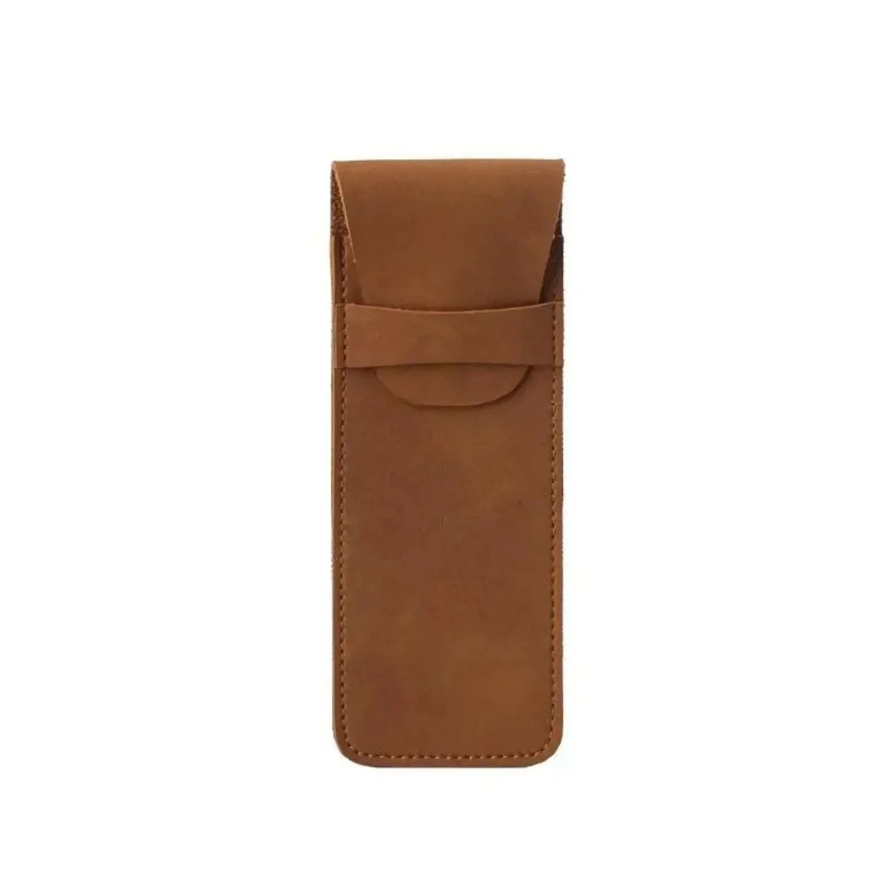 Vintage Frosted PU Leather Pen Case Large Capacity Protective Sleeve for Fountain Pens