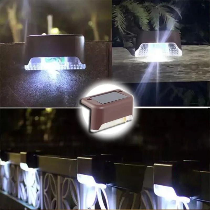 Warm White Solar Step Light Waterproof Outdoor LED Path and Stair Lamp for Garden Patio Fence
