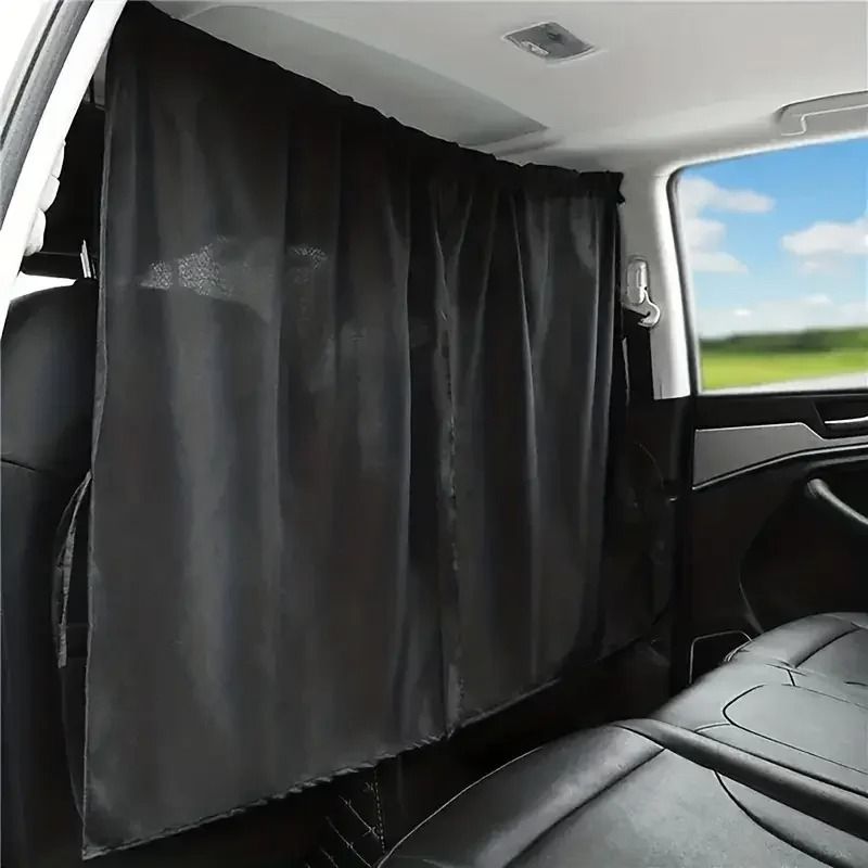 Car Privacy Curtains Sun Shade Divider for Front and Rear Seats Set of 2