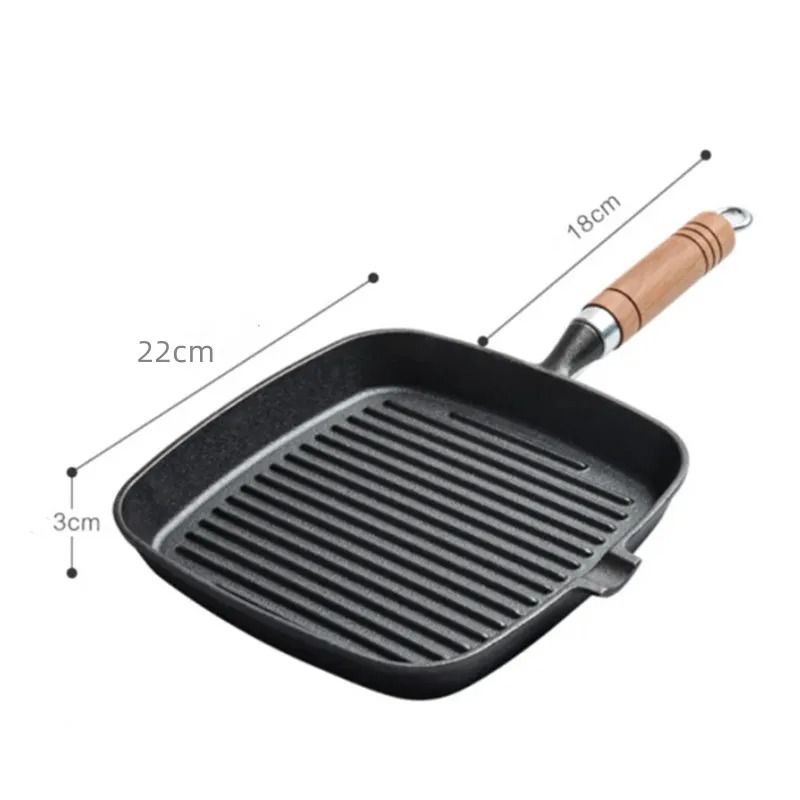 Thickened Cast Iron Steak Frying Pan For High Heat Cooking
