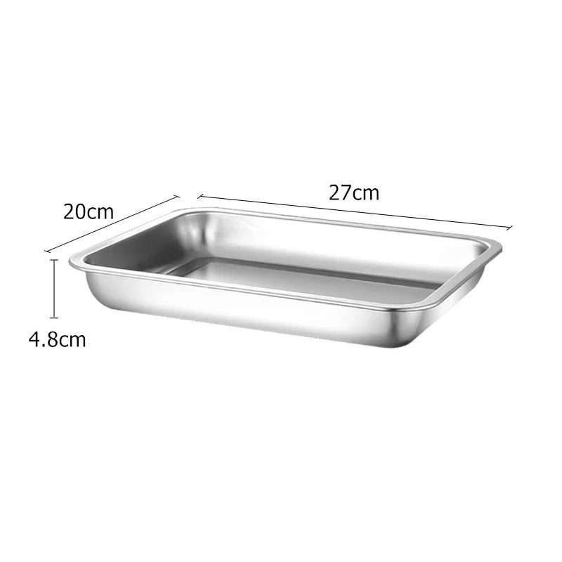 316 Stainless Steel Rectangular Barbecue Serving Tray for Grill and Dining