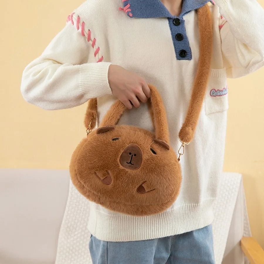Kawaii Capybara Plush Backpack Mini Shoulder Bag for Kids