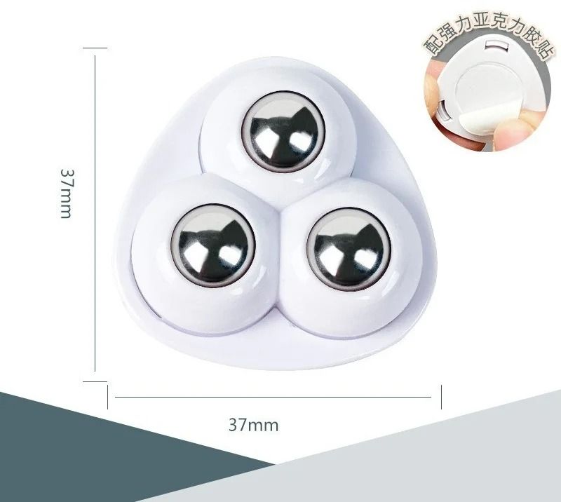 Self Adhesive Furniture Casters Universal Ball Wheels Silent Rotation Set