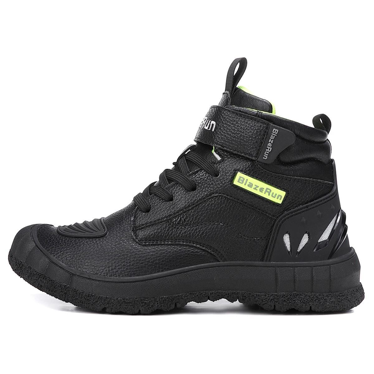 Mens Leather Motorcycle Riding Boots Breathable Anti Slip Wear Resistant Ankle Shoes