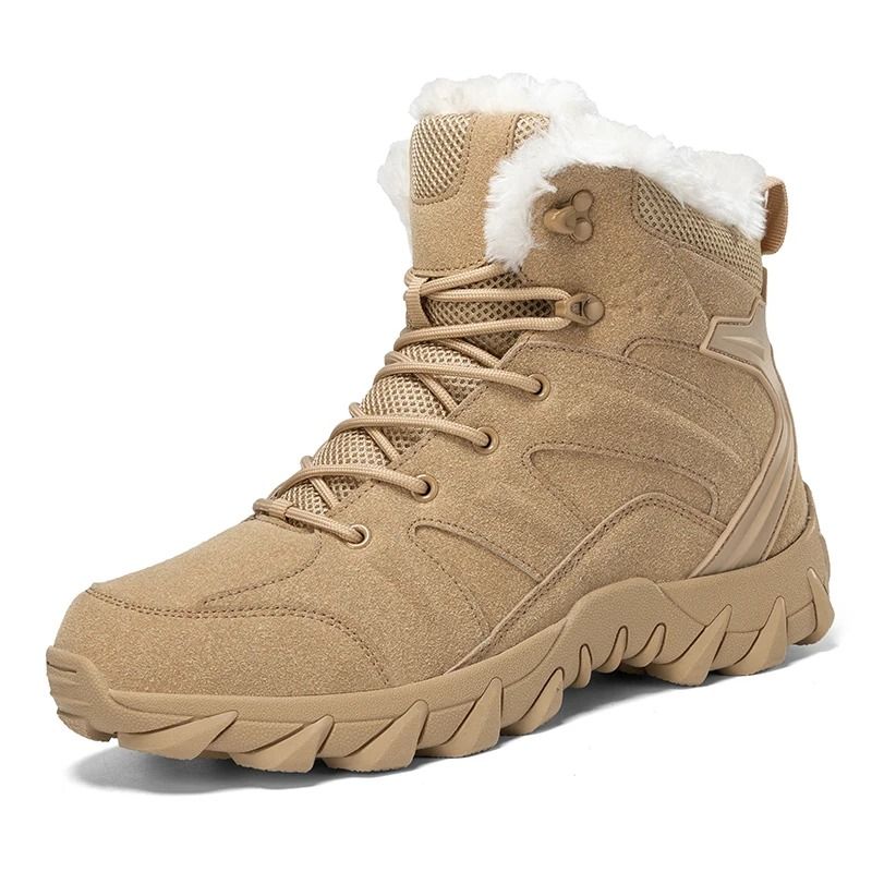 Mens Winter High Top Casual Snow Boots Non Slip Plush Thick Cotton Footwear