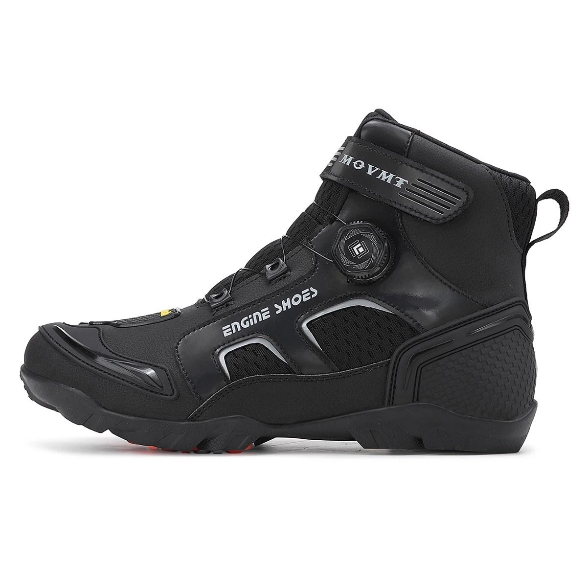 Mens Leather Motorcycle Boots Anti Slip Ankle Riding Footwear