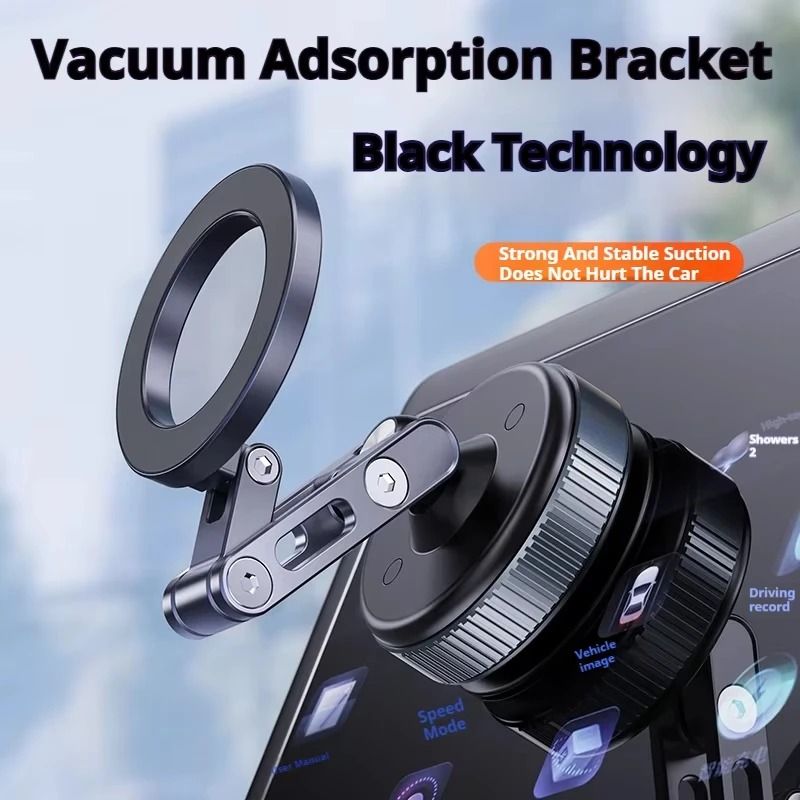X53 Magnetic Phone Holder Rotating Folding Vacuum Suction Stand for Car Gym Kitchen Streaming
