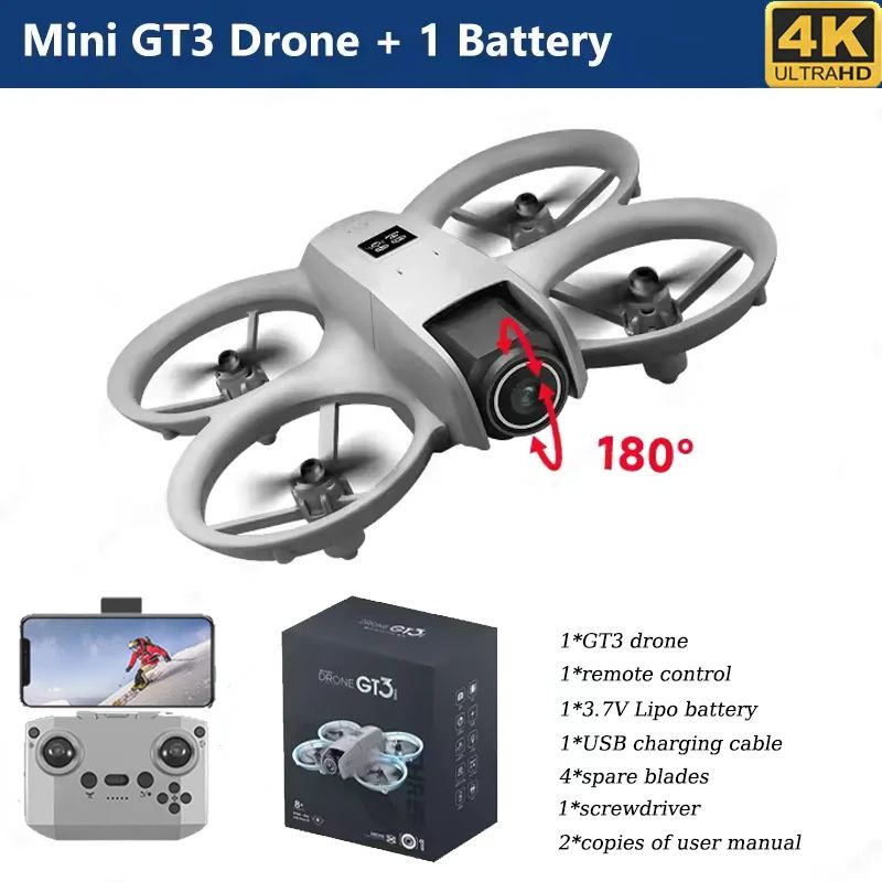 GT3 8K GPS Drone With Smart Obstacle Sensors, App Control & Foldable Body