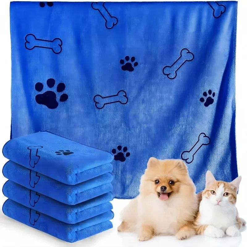 Quick-Dry Microfiber Pet Bath Towel for Dogs and Cats