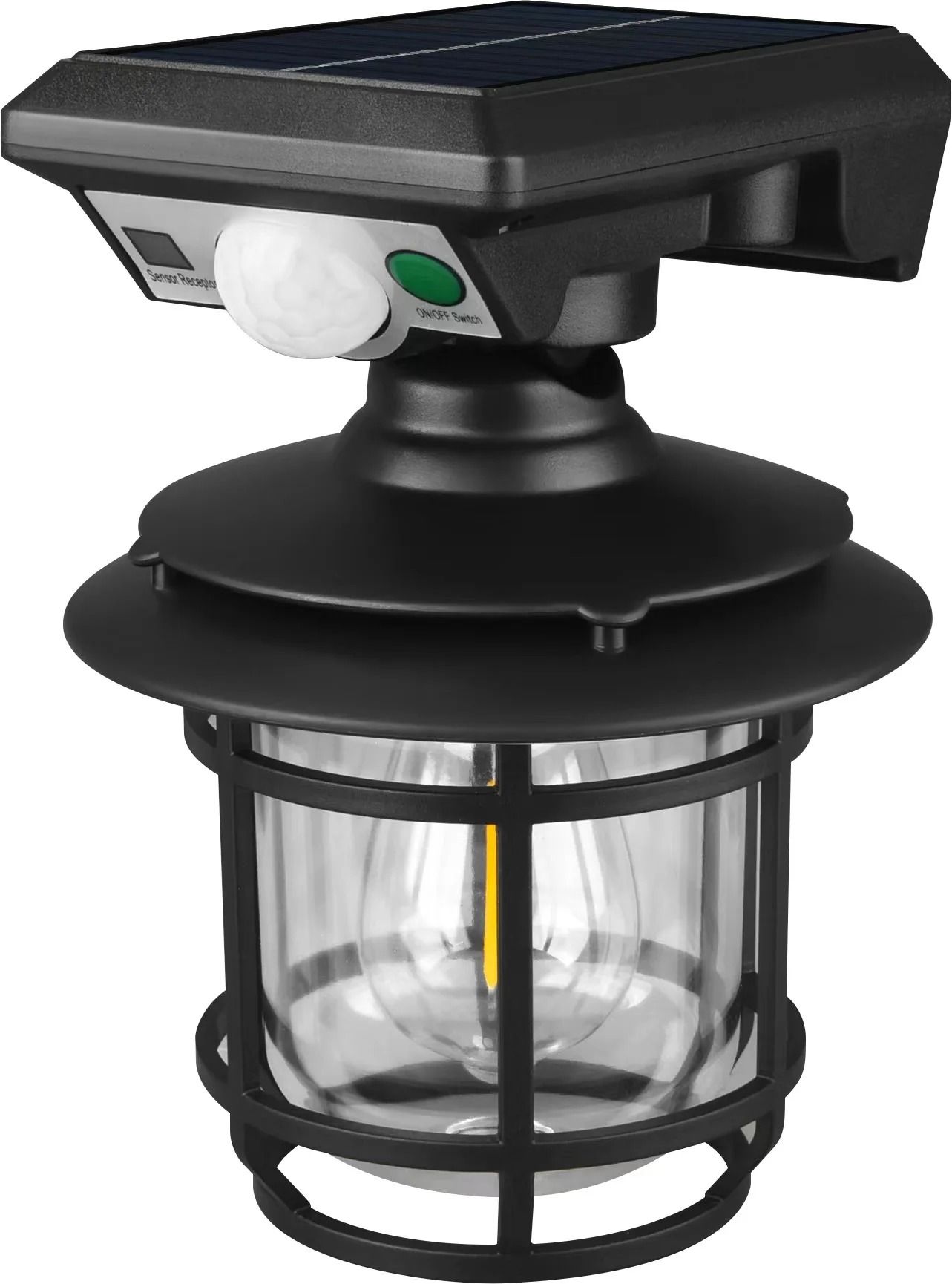 Retro Solar Motion Sensor Outdoor Wall Lamp Waterproof Garden Light