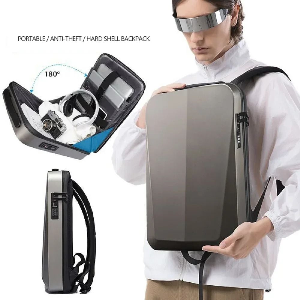 Hard Shell Waterproof Laptop Backpack Large Capacity Busines | Inspire ...
