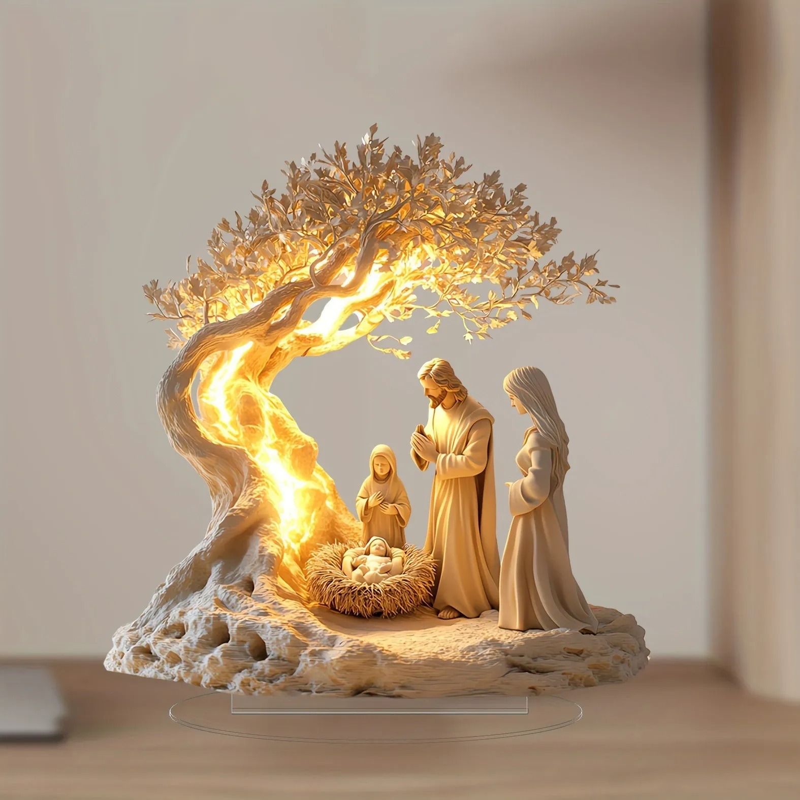 Jesus and the Tree of Life Acrylic Desktop Decoration Statue