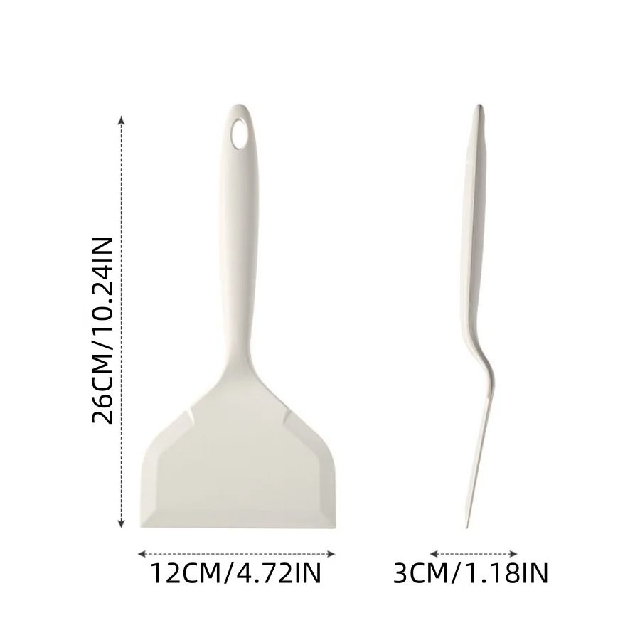 1pc Silicone Heat Resistant Spatula Household Food Grade Non-stick Frying Pan Baking Scoop Kitchen Tool